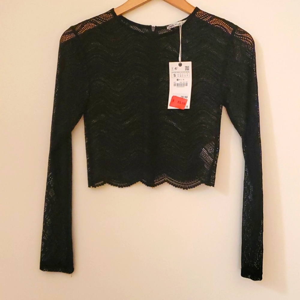 Zara laxe crop top w zipper back